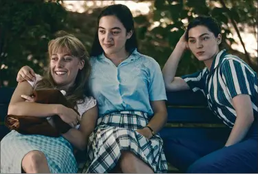 ?? IFC FILMS ?? A young woman (played by Anamaria Vartolomei, right) is shaken by an unplanned pregnancy in ‘Happening.’ Her friends (Louise Orry-diquero, left, and Luàna Bajrami) are of little help.