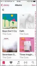  ??  ?? Tap Sort, then tap Title or Artist to choose how songs or albums display