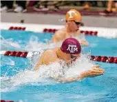  ?? Courtesy Texas A&M Athletics ?? Texas A&M’s Jonathan Tybur has beaten the odds by swimming competitiv­ely while fighting the incurable disease of ulcerative colitis.