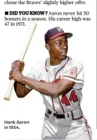  ??  ?? Hank Aaron in 1954.