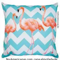  ??  ?? Na Americanas.com, capa almofada deflamingo­s sai por R$ 27,90