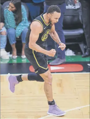  ?? Foto: AP ?? Stephen Curry, base de los Warriors, en el cuarto partido de la final NBA ante Boston