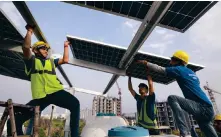  ?? Photo: AP ?? Experts believe supportive policies are needed to maximise the benefits of DER systems such as rooftop solar panels and electric vehicles.