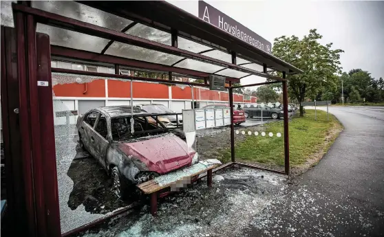  ?? Bild: ANDREAS OLSSON ?? STÖKIG NATT. På kvällen den 12 augusti blev det väldigt oroligt på Kronogårde­n när ett 30-tal personer började kasta sten och smällare mot polis och brände bilar och gjorde sönder fönster på Kronan. Nu har utredninge­n pågått i nästan två månader och en 20-årig misstänkt har nu hörts på nytt.