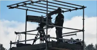  ?? PHOTOS: GREGOR RICHARDSON ?? A watchfuley­e . . . Camera operators keep tabs on events at the University of Otago Oval this week.