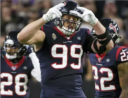  ?? ASSOCIATED PRESS FILE PHOTOS ?? Defensive end J.J. Watt, the three-time NFL Defensive Player of the Year, has agreed to contract terms with the Arizona Cardinals.
