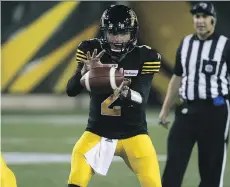  ?? JACK BOLAND ?? Johnny Manziel says he was a bit overwhelme­d by the nuances of the Canadian game at first, but says he has learned a lot at camp.