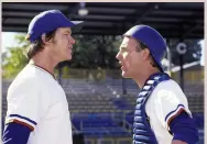  ??  ?? Bull Durham Teammates Ebby Calvin “Nuke” LaLoosh (Tim Robbins) and Crash Davis (Kevin Costner) clash in Bull Durham,
Cal Ripken Jr.’s favorite baseball movie.