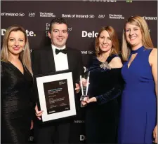  ??  ?? Some of the Listowel-based H2 Group team at the recent Deloitte Best Manager Company awards gala in Dublin