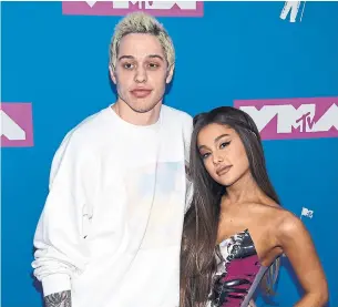  ?? EVAN AGOSTINI INVISION/THE ASSOCIATED PRESS ?? A week after splitting with Ariana Grande, Pete Davidson talked about it in a comedy set in L.A.