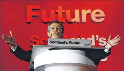 ?? Picture: Jeff J Mitchell/getty. ?? FUTURE TENSE: Tony Blair may answer a call to arms for the Unionist camp in a move that may help polarise the independen­ce debate yet further.