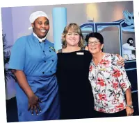 ??  ?? From left: Kedean Clarke, sous chef; Karen Lanigan, general manager, Couples Swept Away; and Mimi Crawford, gift shop manager, Couples Swept Away.