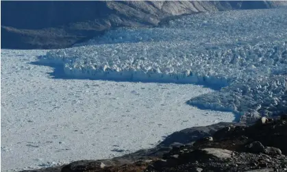  ?? Photograph: Donald Slater/University of Edinburgh/PA ?? A glacier undergoing submarine melting in south-west Greenland.