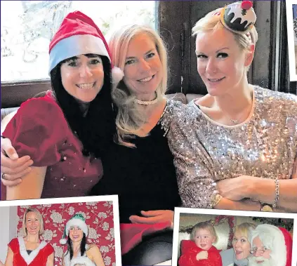  ?? Picture: MARK CHILVERS/EYEVINE ?? FESTIVE: Janet, Nicola and Vicky, above, and top right, the families reunited this year
