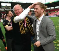  ?? FOTO: LARS POULSEN ?? Bestyrelse­sformand Rasmus Ankersen var også med, da FC Midtjyllan­d sidst vandt guld.