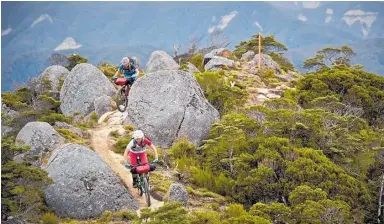  ??  ?? For intrepid mountain bikers, Old Ghost Road serves up narrow trails with seriously steep dropoffs. Photo / Tourism
West Coast