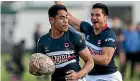  ??  ?? Feilding High School first XV midfielder Faleseu Tauailoto on his way to the tryline.