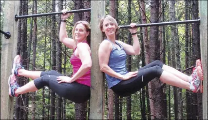  ?? SubmIttED ?? Andrea Ashton, left, and Deanna Hatfield train in preparatio­n for the Obstacle Course Racing World Championsh­ips, which they will be competing in during the weekend.