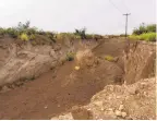  ?? COURTESY OF STATE LAND OFFICE ?? This site in New Mexico’s Otero County near the Texas line is where the State Land Office says road crews from the Lone Star State have been stealing dirt, sand and gravel.