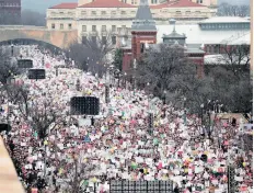  ??  ?? PACK ’EM IN: A crowd fills Independen­ce Avenue during the Women’s March in Washington.