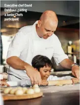  ?? ?? Executive chef David Dahlhaus guiding a Junior Chefs participan­t