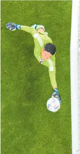  ?? Photo / AP ?? Japan’s goalkeeper Shuichi Gonda makes a save in the historic 2-1 World Cup victory over Germany.