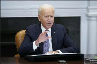  ?? PATRICK SEMANSKY — THE ASSOCIATED PRESS, FILE ?? President Joe Biden spoke Tuesday with Russian President Vladimir Putin about Russia’s military buildup on Ukraine’s border. A summit between the two leaders in a third country is being considered.