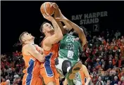  ?? JOHN HAWKINS/STUFF ?? Tom Vodanovich, playing for the Southland Sharks against the Jets in 2018, adds a hardnosed edge to the Jets this year.