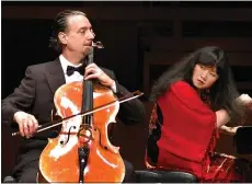  ?? MUSIC@MENLO ?? The husband-and-wife duo David Finckel and Wu Han will perform sonatas for cello and piano Sunday in Hertz Hall on the UC Berkeley campus.