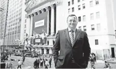  ?? VALERIE CAVINESS, NYSE ?? Fortis CEO Barry Perry, at the New York Stock Exchange, says his company is “ready to grow again.”