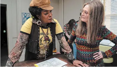  ?? DAN MCFADDEN ROADSIDE ATTRACTION­S ?? Lorraine Toussaint as Flo Kennedy, left, and Julianne Moore as Gloria Steinem in a scene from “The Glorias.”