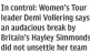  ?? ?? In control: Women’s Tour leader Demi Vollering says an audacious break by Britain’s Hayley Simmonds did not unsettle her team