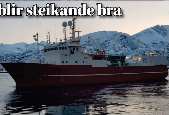 ?? FOTO: PRIVAT ?? GODT ÅR: 2022 var et godt år for rederiet Maniitsoq og båter «Arctic Opilio».