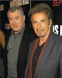  ?? FOTOS: AFP ?? TRIO IMBATIBLE. Martin Scorsese, Robert De Niro y Al Pacino juntos otra vez en The Irishman. A quienes se le suma Joe Pesci.