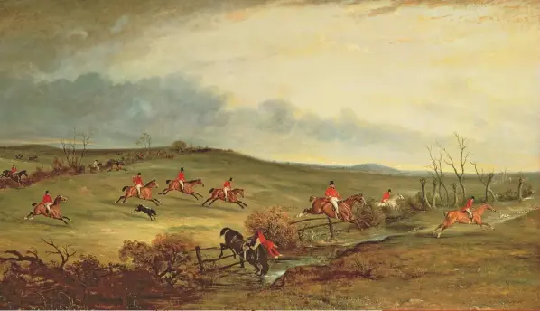  ??  ?? Above, left: High Leicesters­hire’s hunting elite enjoying breakfast. Above: The Quorn in full cry near Tiptoe Hill by John Ferneley.
Left: a Regency, ormolu-mounted hanging light by William Collins, 1814. Inset, below left: a George IV stirrup-cup by Paul Storr