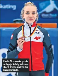  ?? ?? Kamila Stormowska godnie zastępuje Natalię Maliszewsk­ą. W Dreźnie zdobyła dwa brązowe medale.