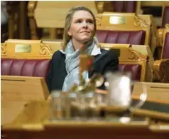  ??  ?? Sylvi Listhaug (Frp) gikk på et stort nederlag i Stortinget tirsdag, etter at Ap fikk med seg flertallet på å justere kursen i forhold til «oktoberbar­na».