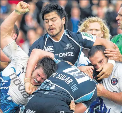  ?? Picture: SNS/SRU Group ?? IN ABOUT IT: Glasgow and Bath players come to blows when they met in the Heineken Cup in 2011.