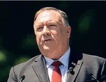  ??  ?? U.S. SECRETARY of State Michael Pompeo speaking at the Richard Nixon Presidenti­al Library & Museum in Yorba Linda, California, on July 23. Pompeo cast China’s leaders as tyrants bent on global hegemony.