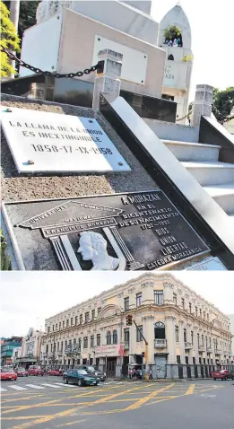  ??  ?? (1) Francisco Ulloa captado en el cementerio de los héroes en Josefa. (2) En este edificio en Costa Rica, que aún conserva su escontra miles de soldados enemigos. (3) Esta es la cigarrera