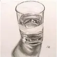  ??  ?? 3-D-Zeichnung eines Wasserglas­es von der Hauptschul­e Süchteln.