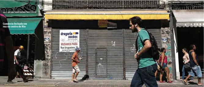  ?? Fotos Ricardo Borges/Folhapress ?? Comércio fechado em rua no centro do Rio