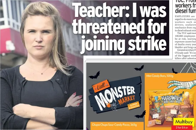  ??  ?? BLACKLIST FEARS Glasgow supply teacher Victoria Wainwright. Pic: Dominic Cocozza