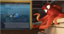  ?? Disney Pixar ?? In “Finding Dory,” the titular blue tang (voiced by Ellen DeGeneres) meets a cranky octopus named Hank (Ed O’Neill).