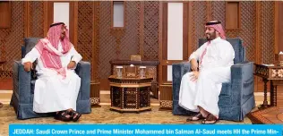  ?? ?? JEDDAH: Saudi Crown Prince and Prime Minister Mohammed bin Salman Al-Saud meets HH the Prime Minister of Kuwait Sheikh Dr Mohammad Sabah Al-Salem Al-Sabah on March 21, 2024. — KUNA