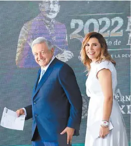  ?? ARIEL OJEDA ?? López Obrador y Marina del Pilar Ávila.