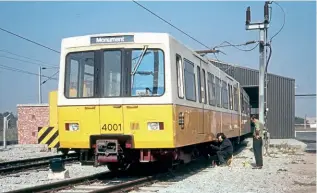  ?? HAWTHORNE COLLECTION ?? Prototype Metrocar No. 4001 pictured in 1976 at the North Tyneside test track which was establishe­d for trials prior to the opening of the Tyne & Wear system.