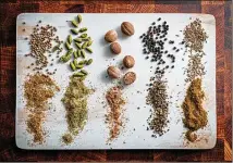  ?? SCOTT SUCHMAN FOR THE WASHINGTON POST ?? When whole, coriander, cardamom, nutmeg, black peppercorn­s and cumin can keep flavor longer.