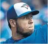  ?? THE CANADIAN PRESS ?? Jays pitcher Wilmer Font gave up a leadoff home run in the second inning on Sunday.