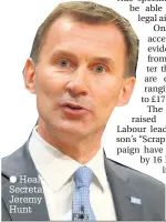  ?? Health Secretary Jeremy Hunt ??